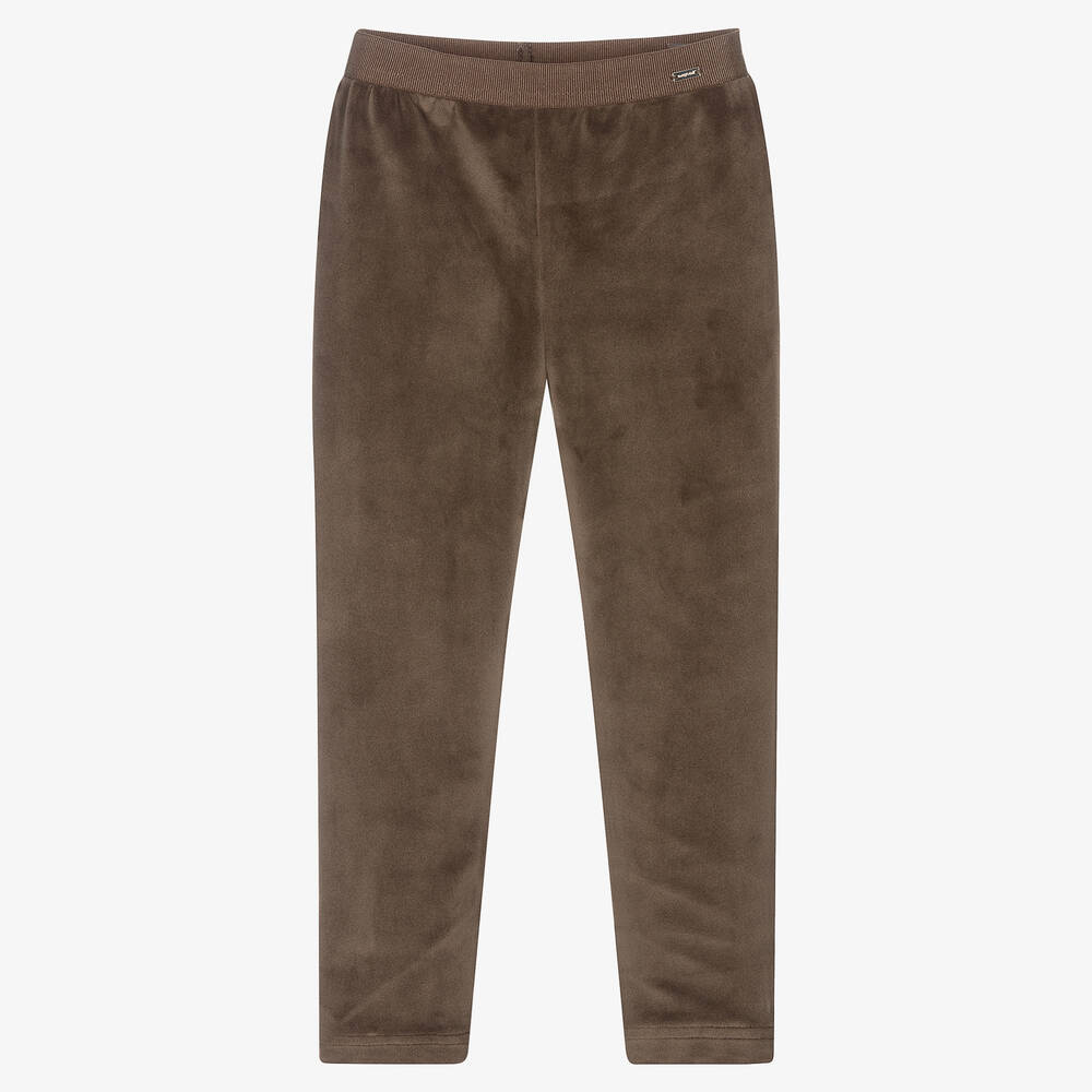 Mayoral - Girls Brown Velour Leggings | Childrensalon