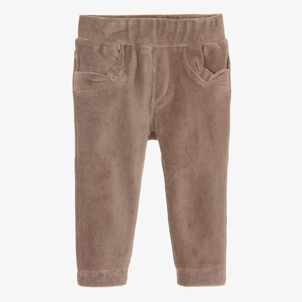 Mayoral-Коричневые велюровые брюки для девочек | Childrensalon Outlet