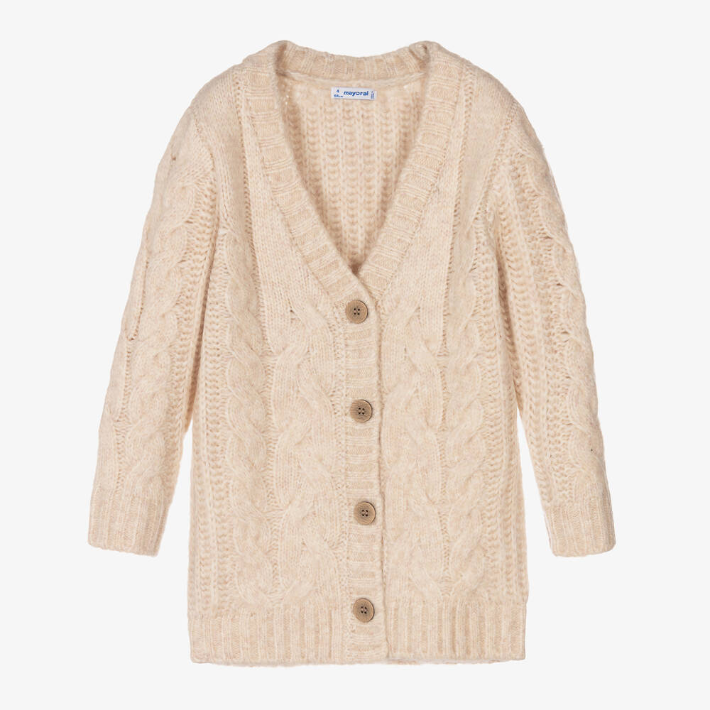 Mayoral - Girls Cable Knit Cardigan | Childrensalon