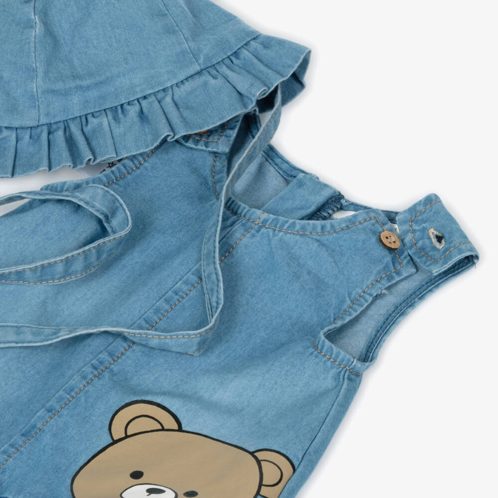 Mayoral Newborn-Girls' Chambray Teddy Dress & Hat | Childrensalon Outlet
