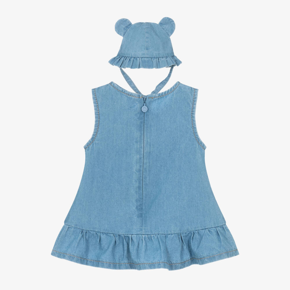 Mayoral Newborn-Girls' Chambray Teddy Dress & Hat | Childrensalon Outlet