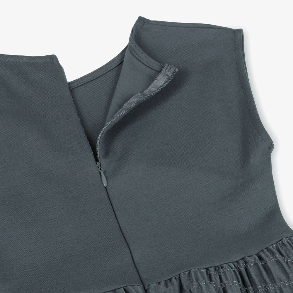 Mayoral-Girls Charcoal Chiffon & Jersey Frock | Childrensalon Outlet
