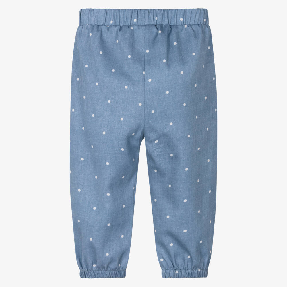 Mayoral-Girls Charming Blue Dot Cotton Pants | Childrensalon Outlet