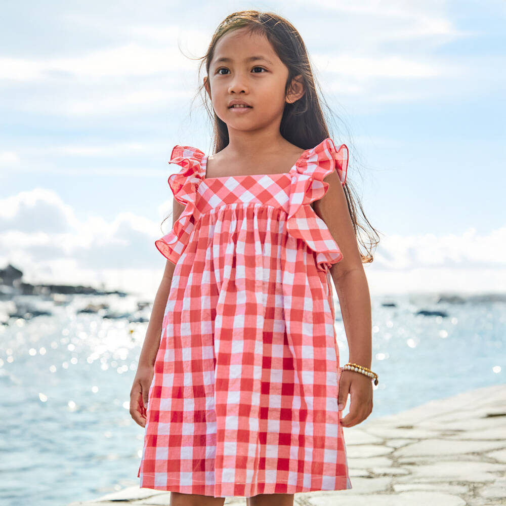 Mayoral-Girls' Charming Pink Gingham Frock | Childrensalon Outlet