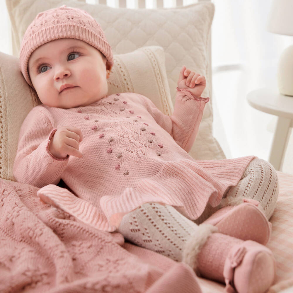 Mayoral Newborn-Girls' Charming Pink Knit Ensemble | Childrensalon Outlet