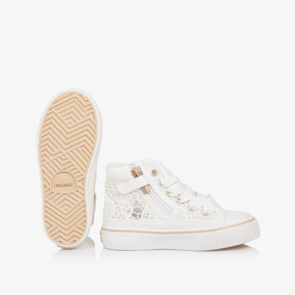 Mayoral-Girls Chic Lace High-Tops | Childrensalon Outlet