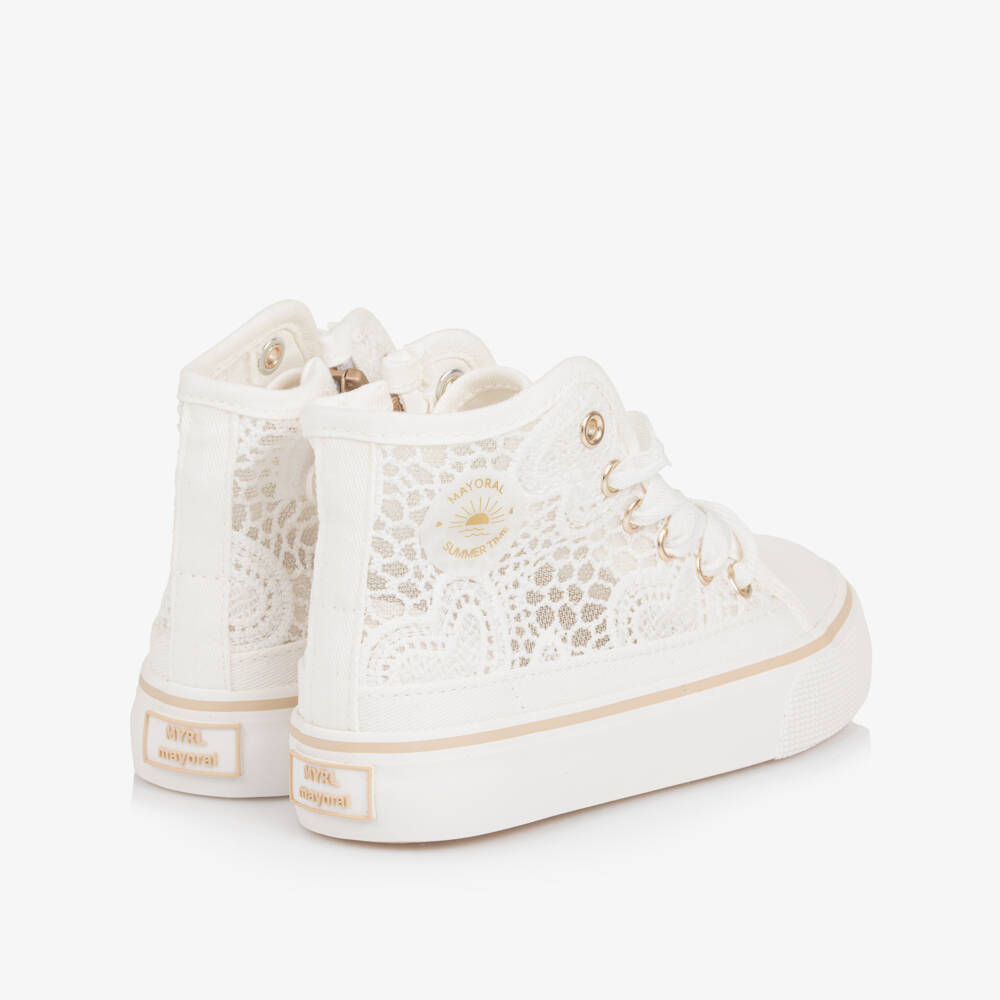 Mayoral-Girls Chic Lace High-Tops | Childrensalon Outlet