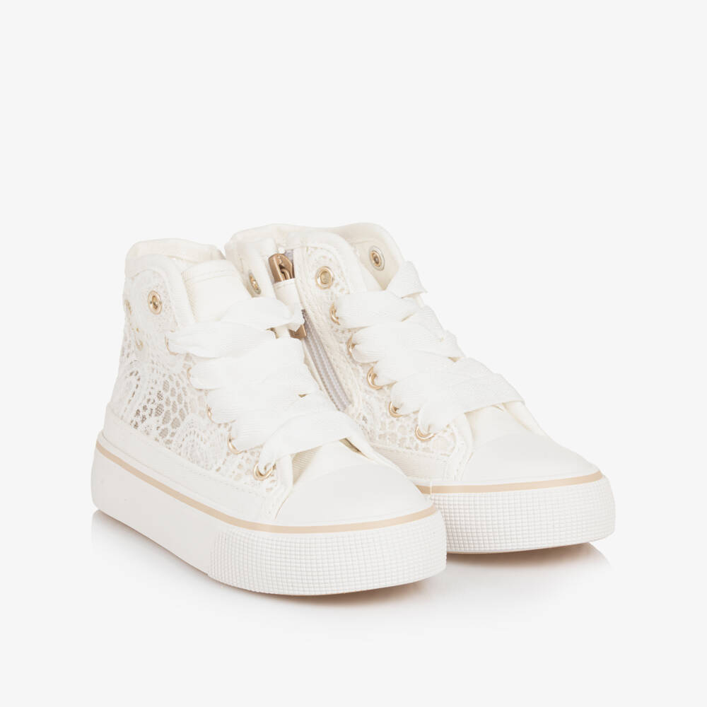 Mayoral-Girls Chic Lace High-Tops | Childrensalon Outlet