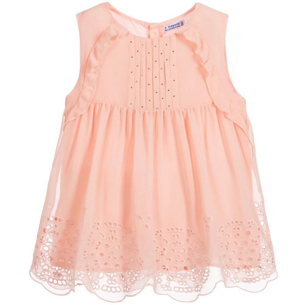 Mayoral - Girls Chiffon Studded Blouse | Childrensalon