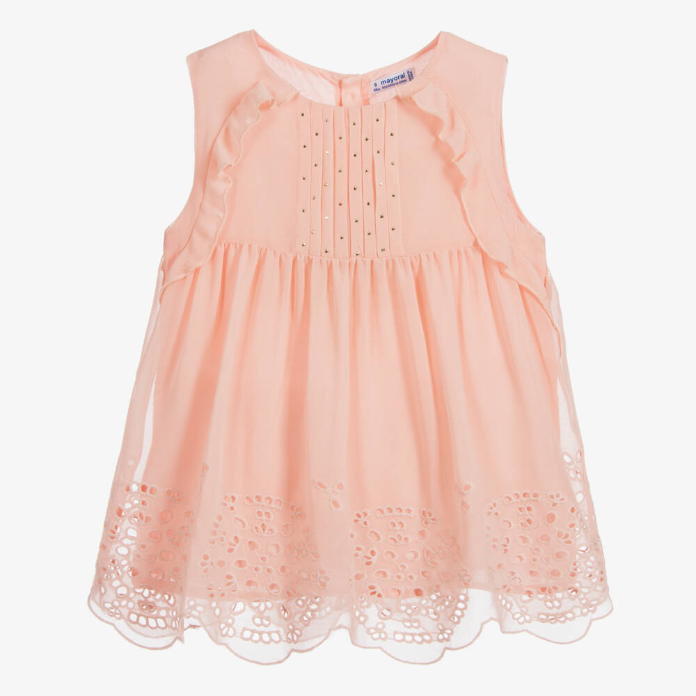 Mayoral-Girls Chiffon Studded Blouse | Childrensalon Outlet