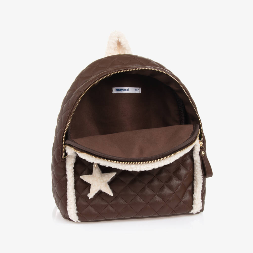Mayoral-Girls Chocolate Quilted Backpack | Childrensalon Outlet