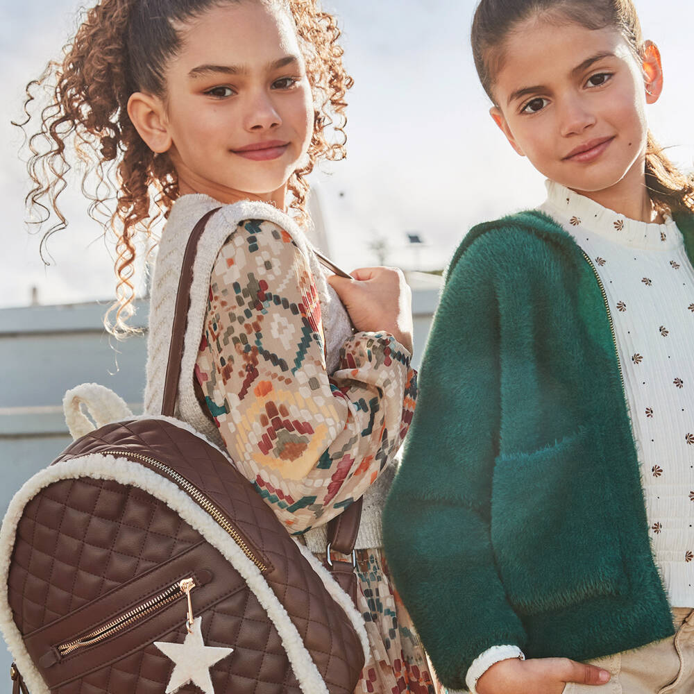 Mayoral-Girls Chocolate Quilted Backpack | Childrensalon Outlet
