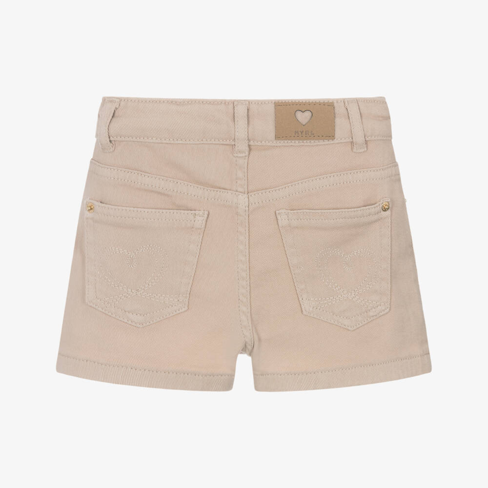 Mayoral-Girls Classic Beige Twill Shorts | Childrensalon Outlet