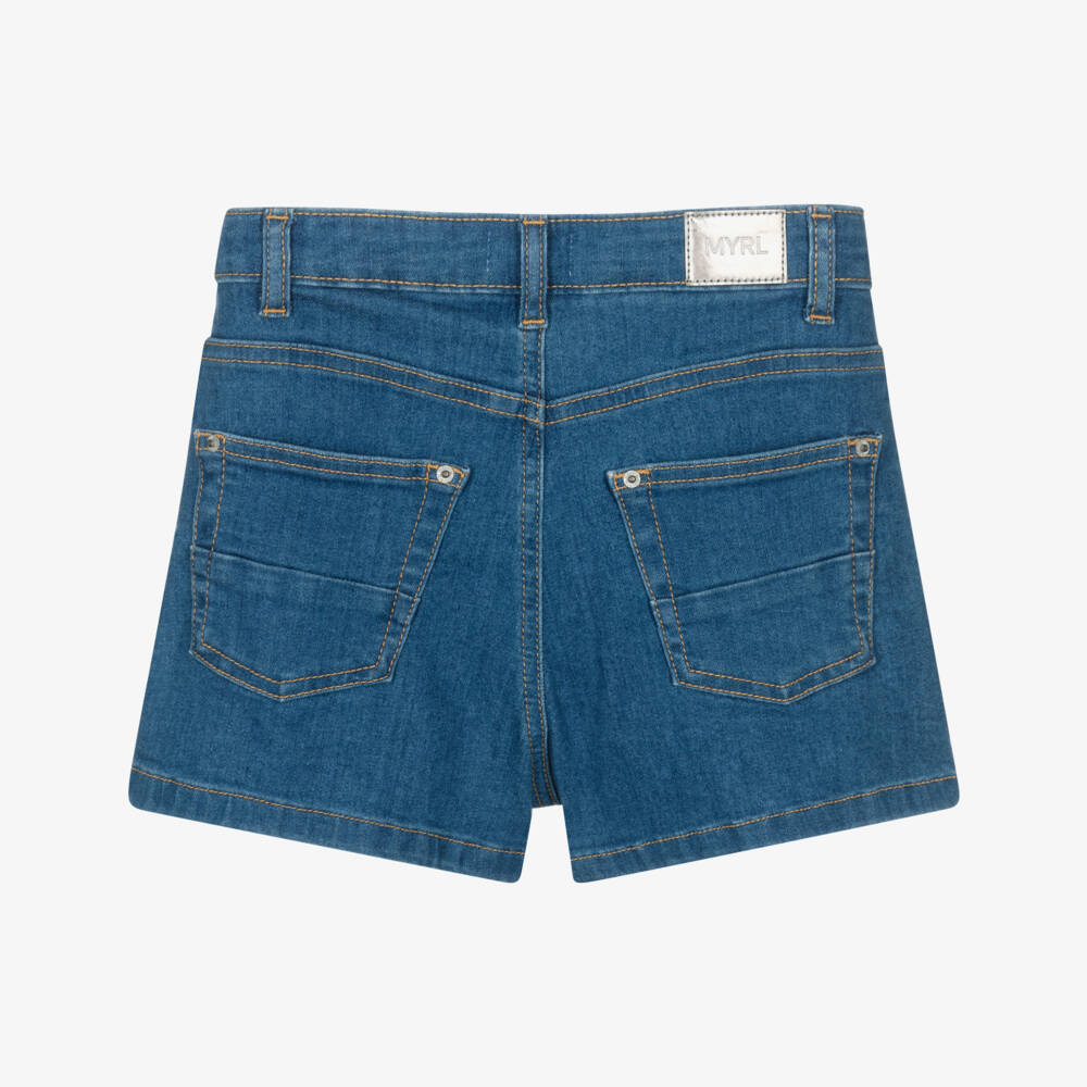 Mayoral-Girls Classic Blue Stretch Shorts | Childrensalon Outlet
