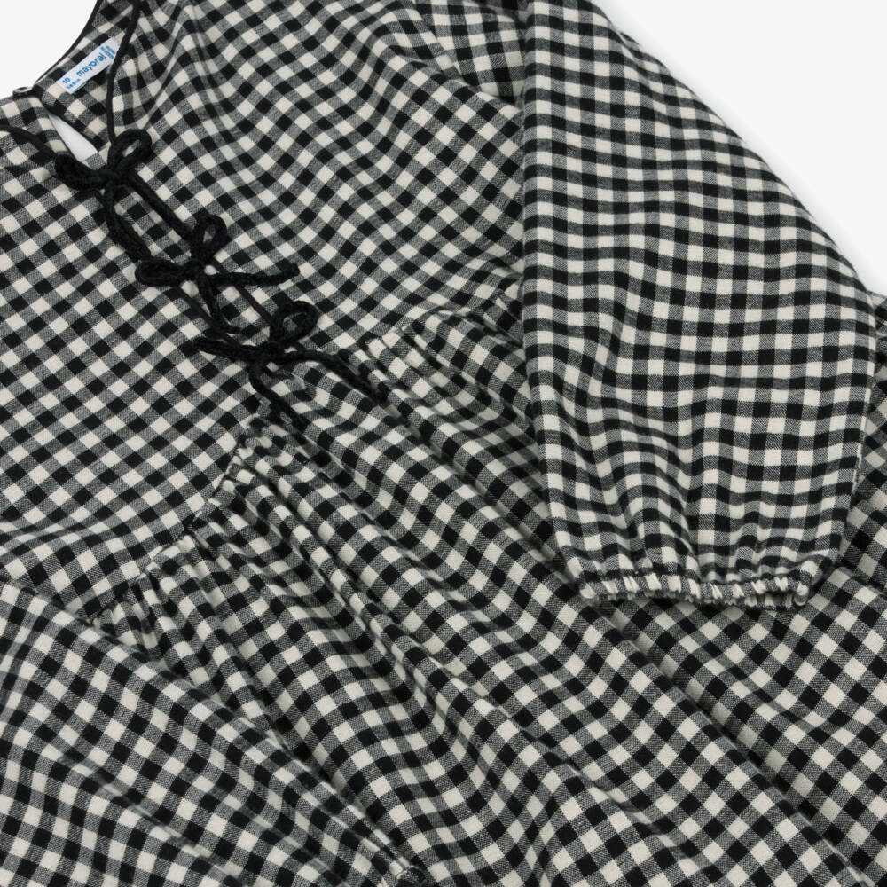 Mayoral-فستان قطني كلاسيكي بنقشة المربعات للبنات | Childrensalon Outlet