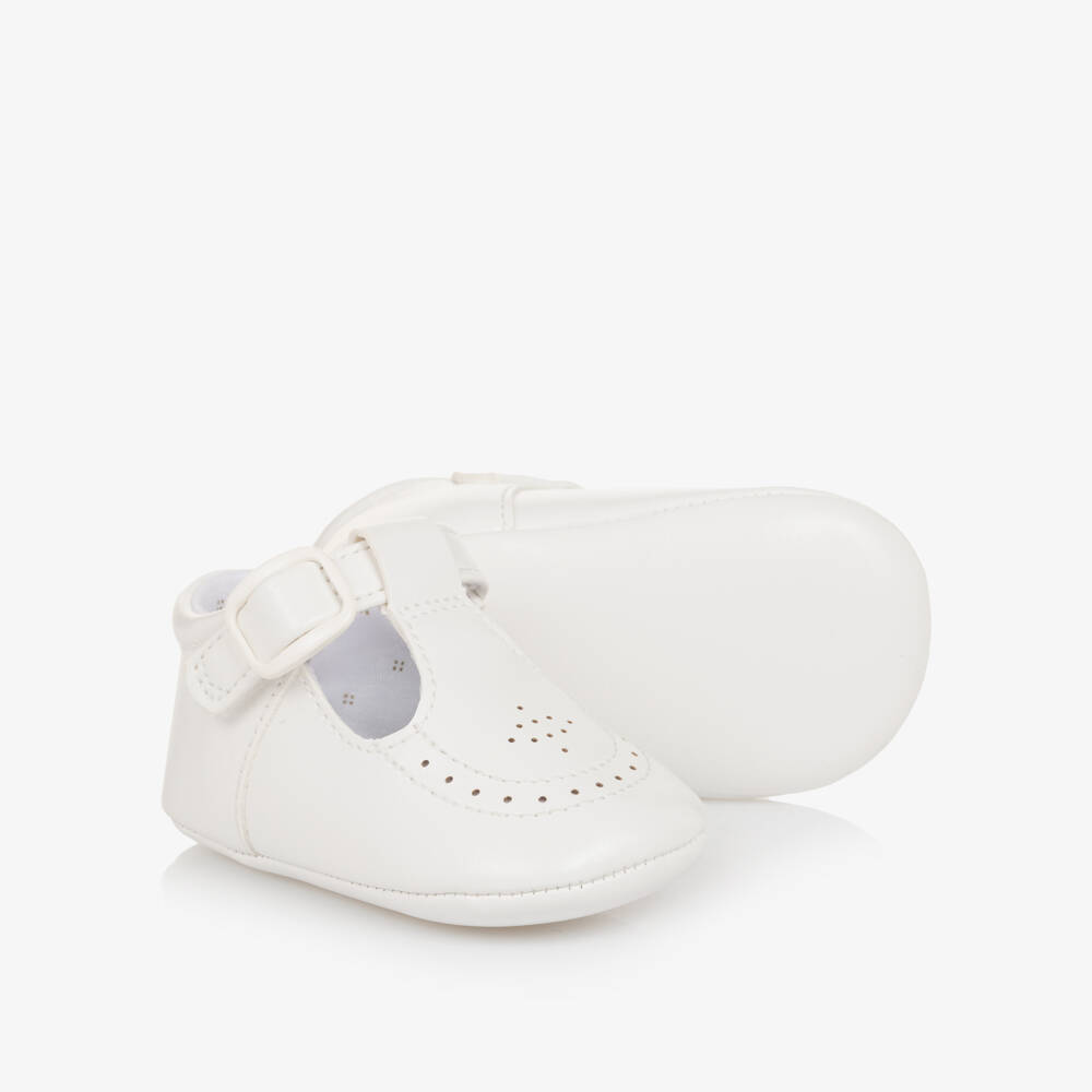 Mayoral Newborn-Girls Classic White T-Bar Pre-Walkers | Childrensalon Outlet