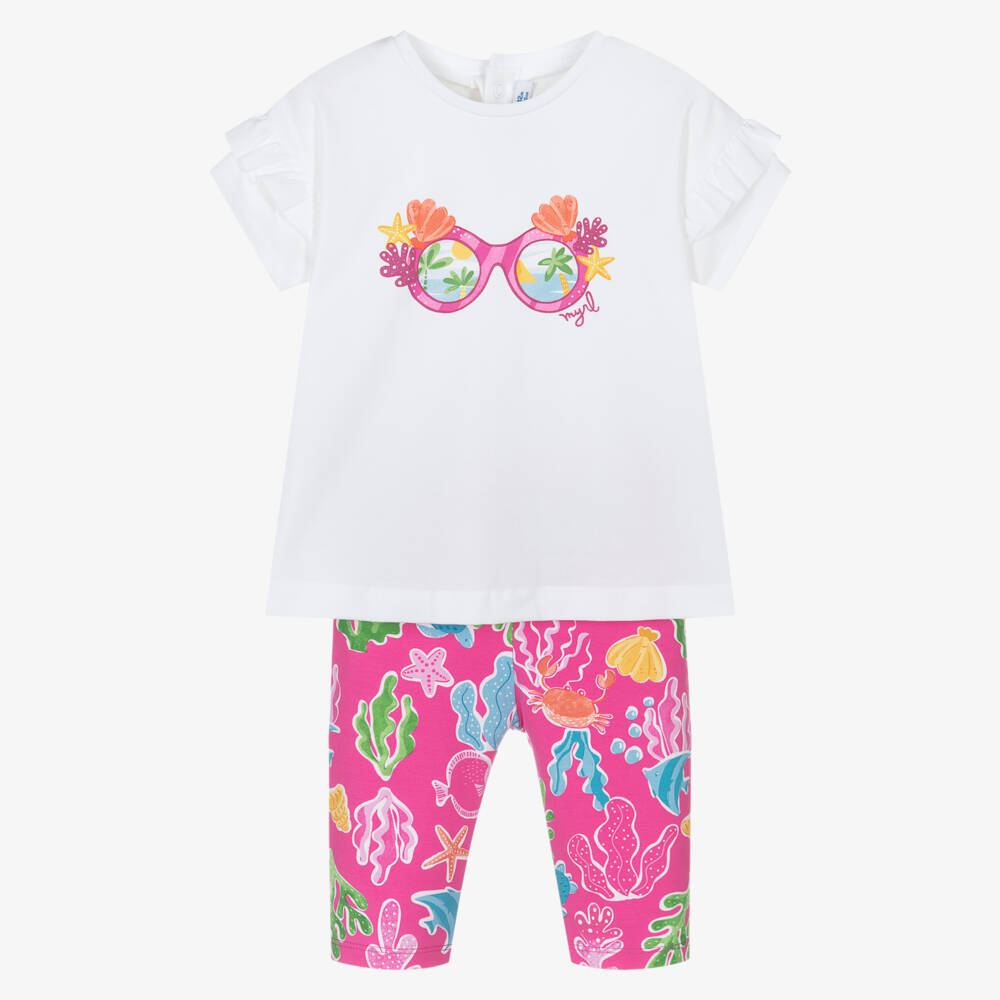 Mayoral-Коралловый комплект леггинсов для девочек Приключение | Childrensalon Outlet