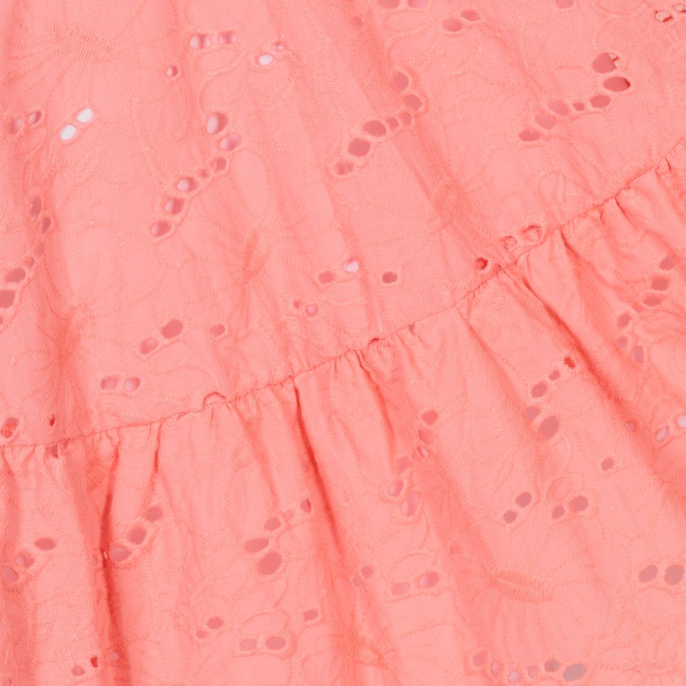 Mayoral-Кораллово-розовое платье из хлопка для девочек | Childrensalon Outlet
