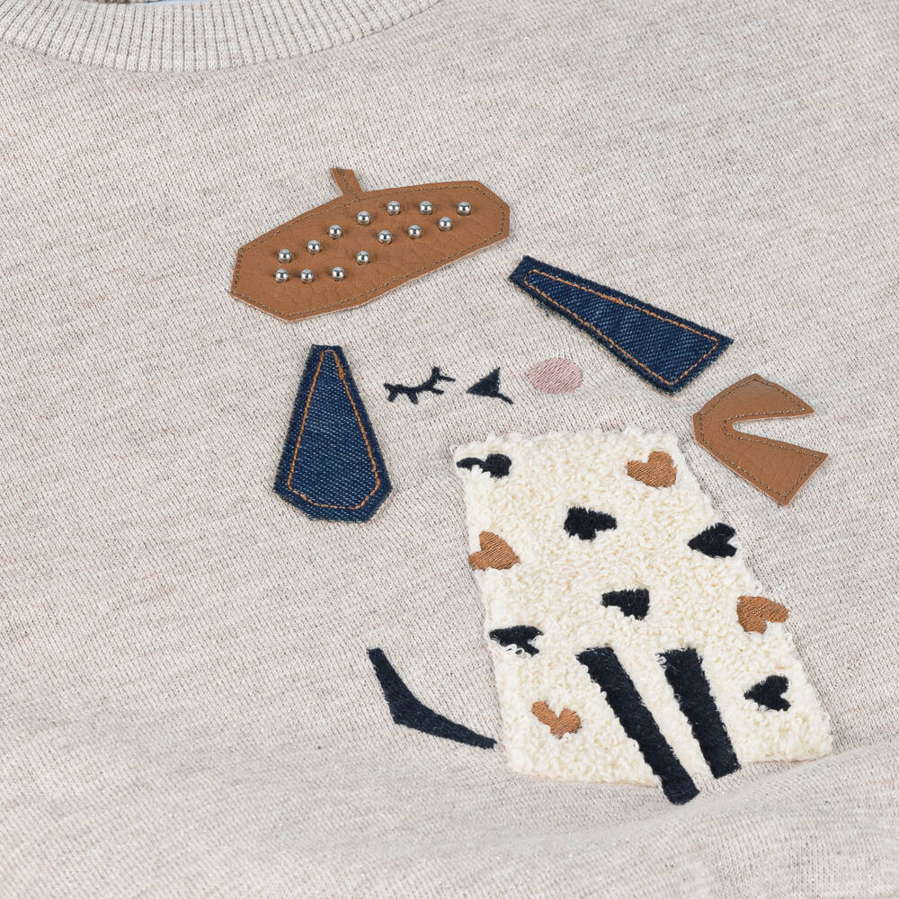 Mayoral-Girls Cosy Beige Sparkle Sweatshirt | Childrensalon Outlet