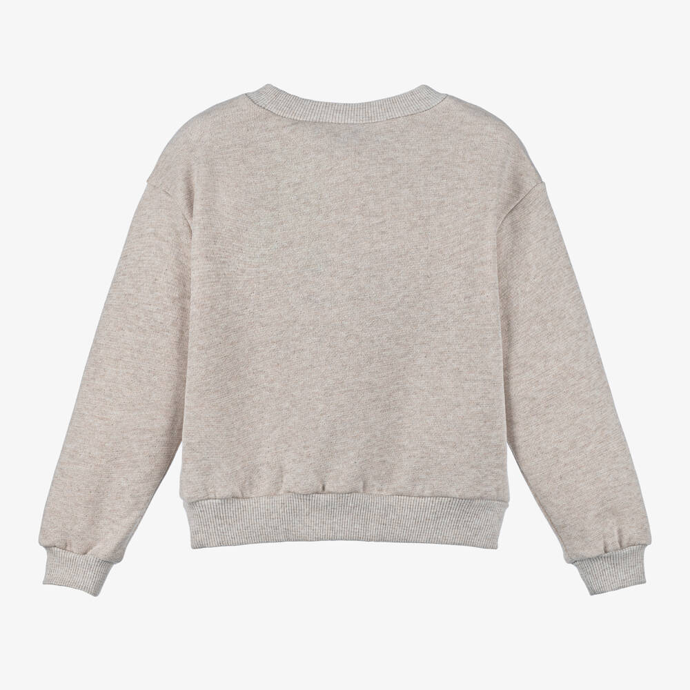 Mayoral-Girls Cosy Beige Sparkle Sweatshirt | Childrensalon Outlet