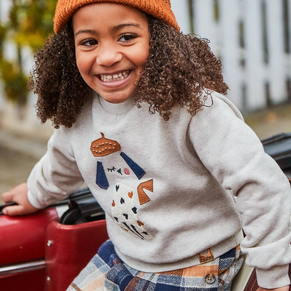Mayoral-Girls Cosy Beige Sparkle Sweatshirt | Childrensalon Outlet