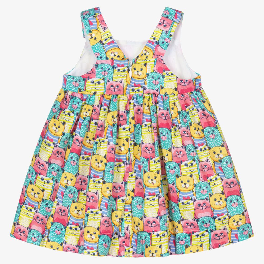 Mayoral-Хлопковое платье с котами для девочек | Childrensalon Outlet