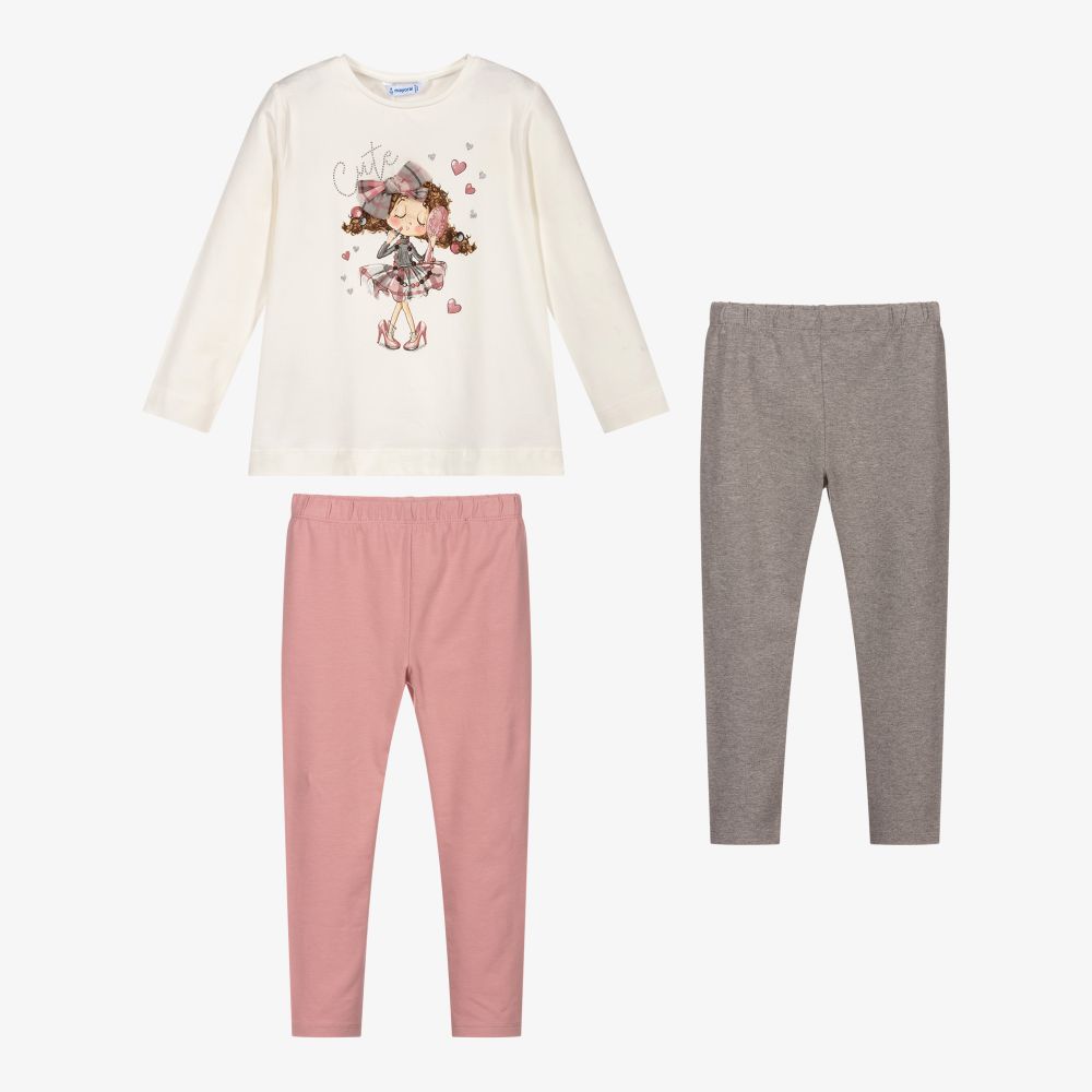 Mayoral-Girls Cotton Leggings Set | Childrensalon Outlet