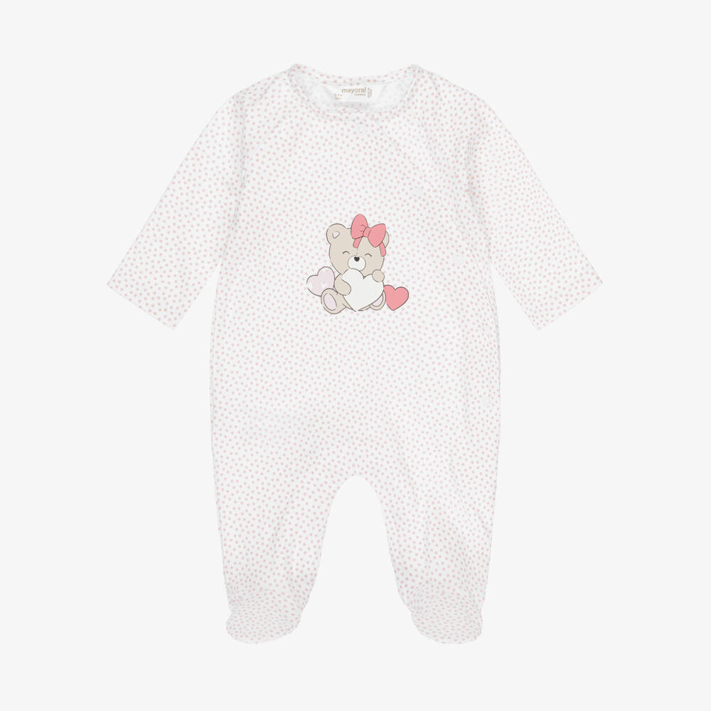Mayoral Newborn-Girls Cotton Pink Teddy Romper | Childrensalon Outlet