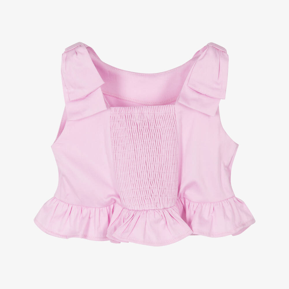 Mayoral-Блузка из хлопкового сатина с бантом для девочек | Childrensalon Outlet