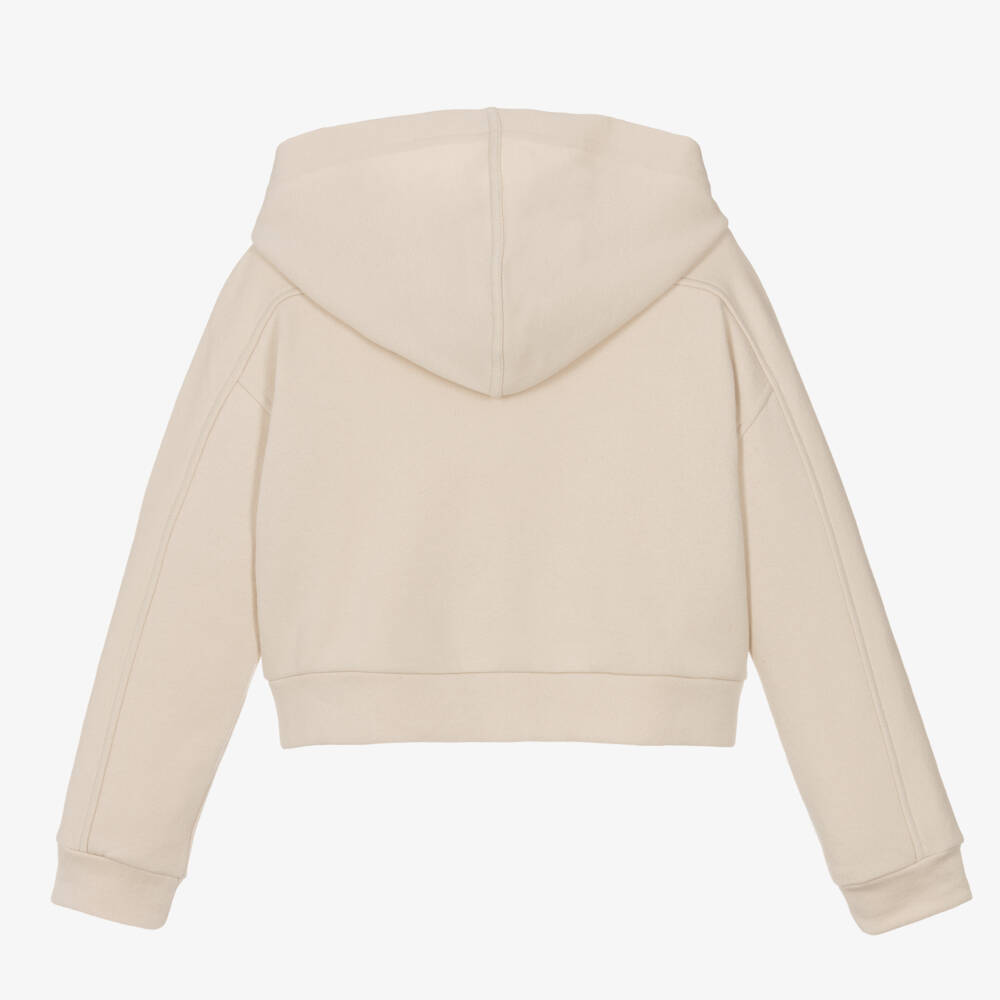Mayoral-Girls Cozy Beige Hoodie Jacket | Childrensalon Outlet