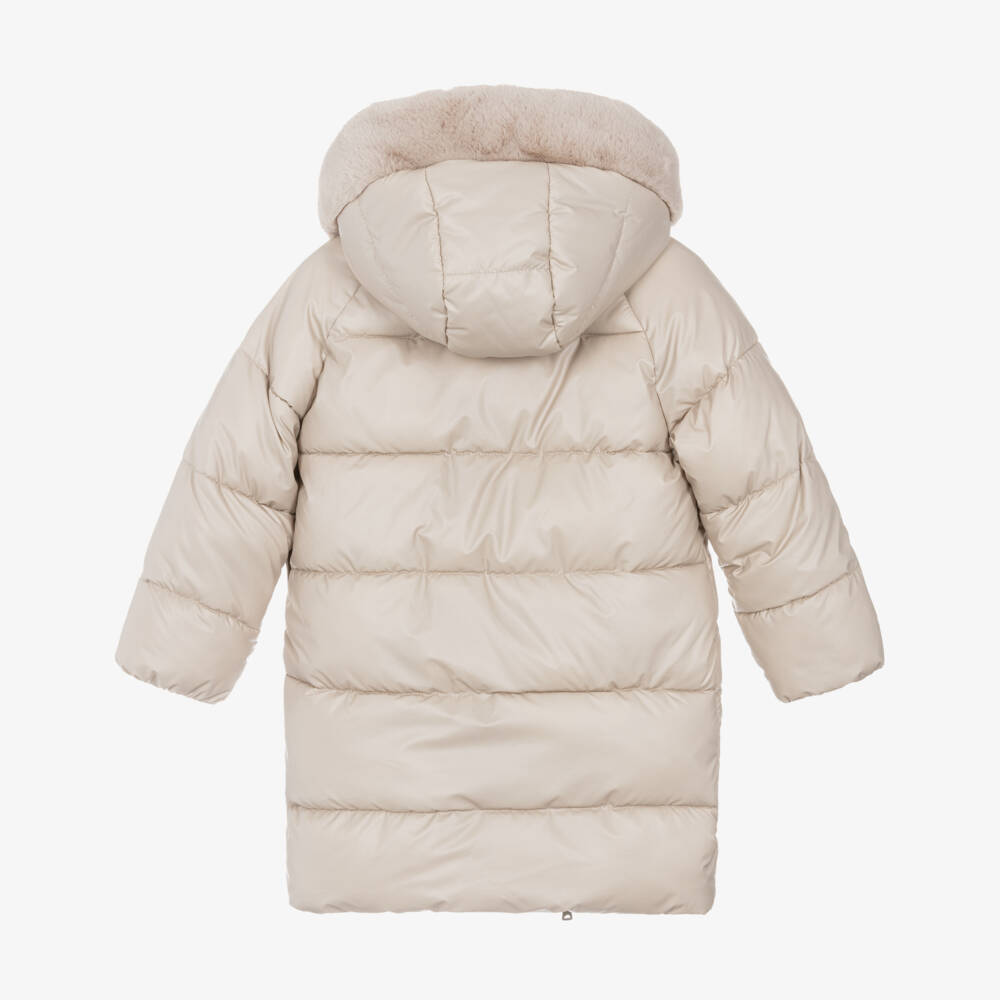 Mayoral-Girls Cozy Beige Puffer Coat | Childrensalon Outlet