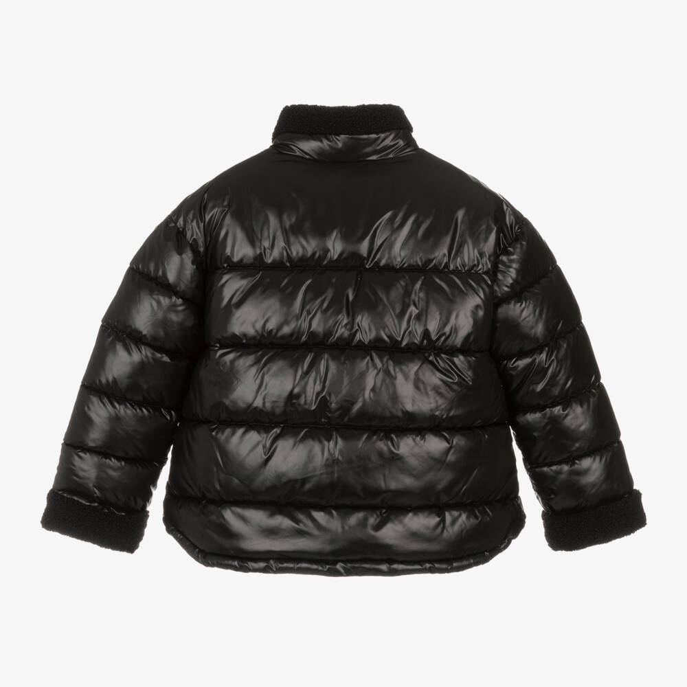 Mayoral-Girls Cozy Black Fleece-Lined Jacket | Childrensalon Outlet