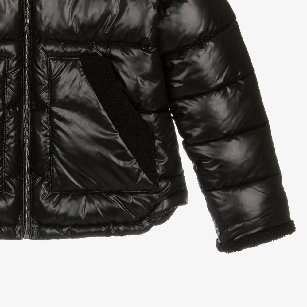 Mayoral-Girls Cozy Black Fleece-Lined Jacket | Childrensalon Outlet