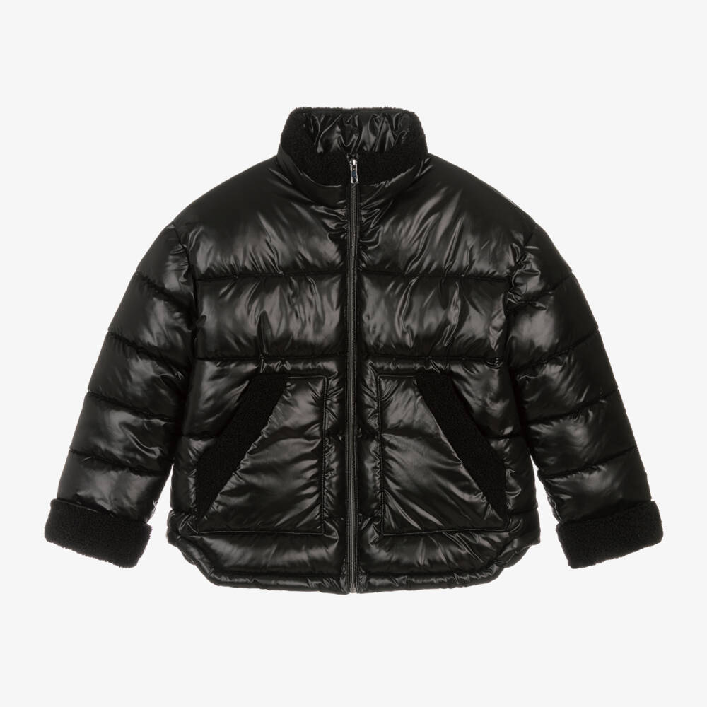 Mayoral-Girls Cozy Black Fleece-Lined Jacket | Childrensalon Outlet