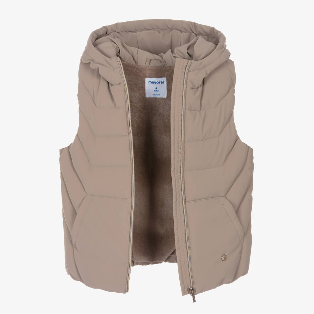 Mayoral-سترة مبطنة بنية دافئة للبنات | Childrensalon Outlet