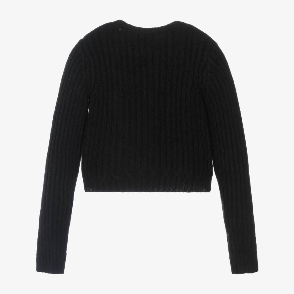 Mayoral-Girls Cozy Ebony Knit Sweater | Childrensalon Outlet