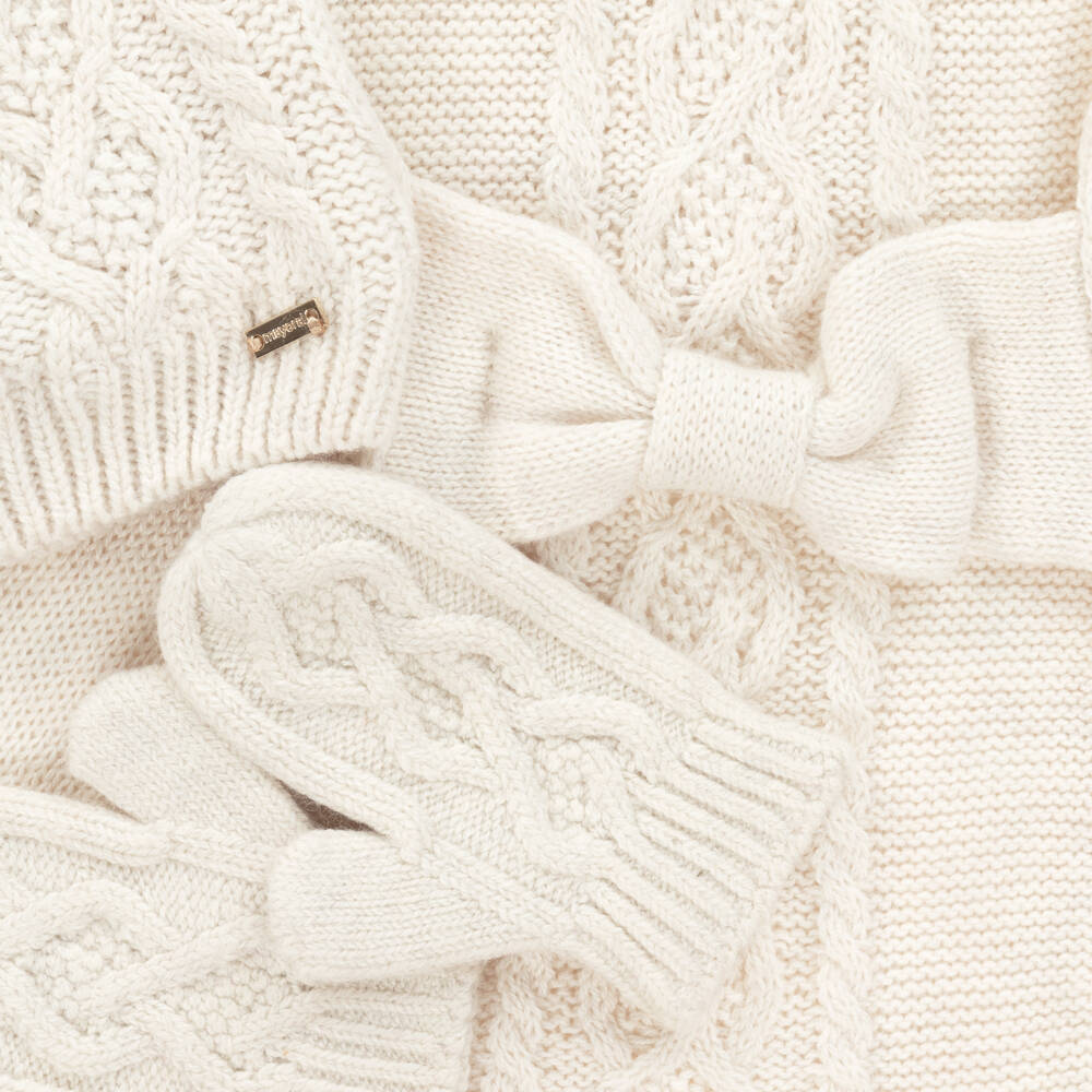 Mayoral-Girls Cozy Ivory Knit Trio | Childrensalon Outlet