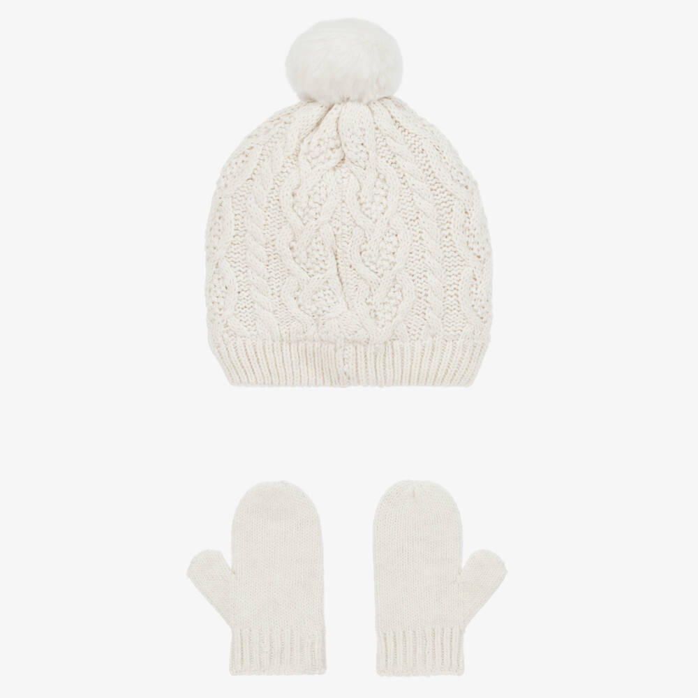 Mayoral-Girls Cozy Ivory Knit Trio | Childrensalon Outlet