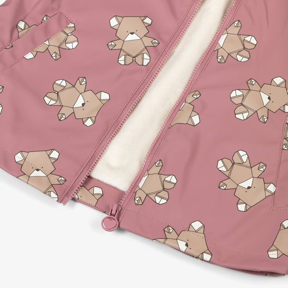 Mayoral-Girls Cozy Pink Bear Raincoat | Childrensalon Outlet