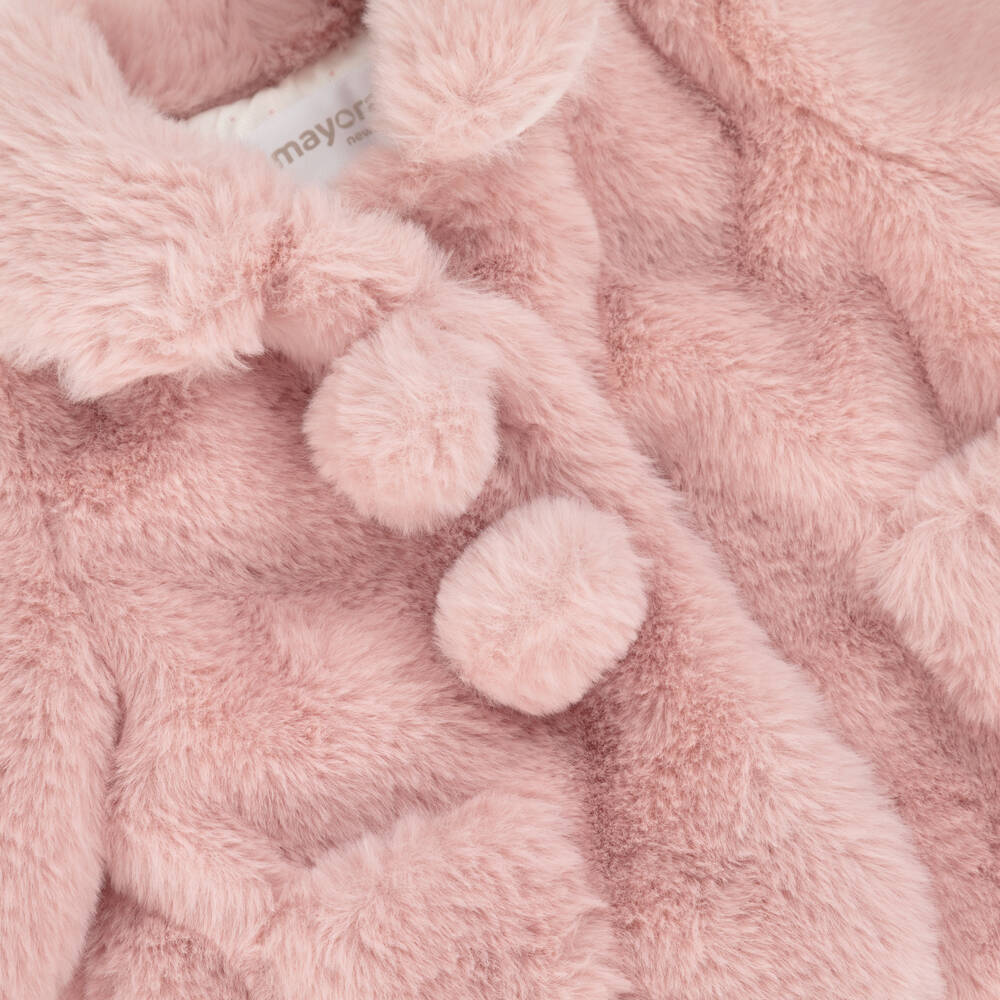 Mayoral Newborn-Girls Cozy Pink Faux Fur Coat | Childrensalon Outlet
