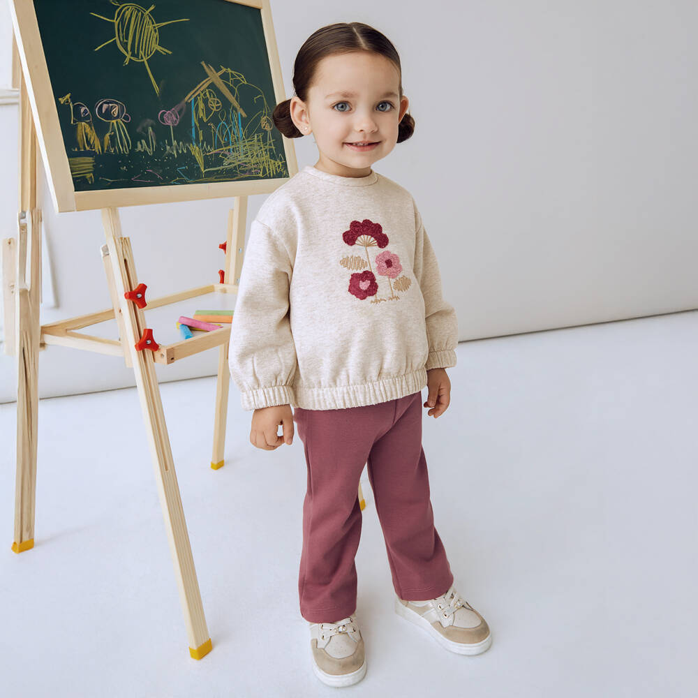 Mayoral-Уютный розовый комплект с цветочным принтом для девочек | Childrensalon Outlet