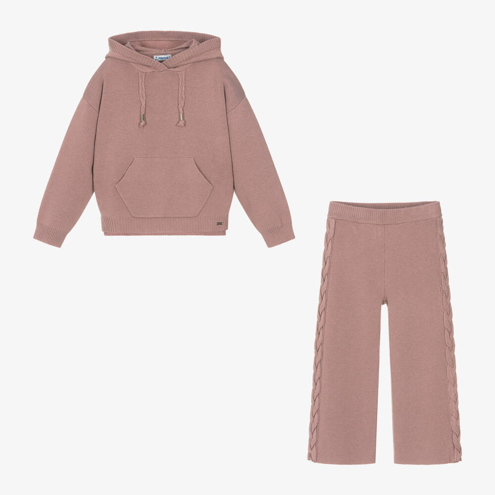 Mayoral-Girls Cozy Pink Knit Ensemble | Childrensalon Outlet