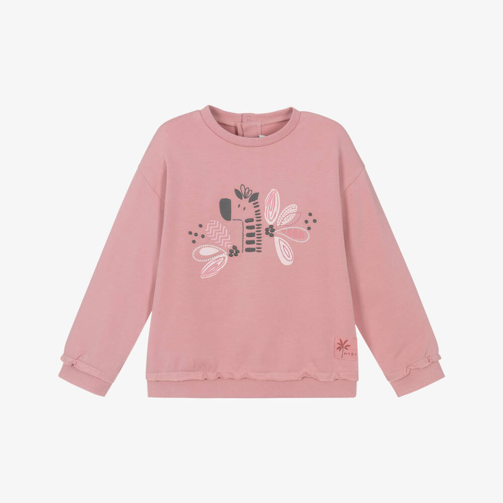 Mayoral-Girls Cozy Pink Zebra Top | Childrensalon Outlet