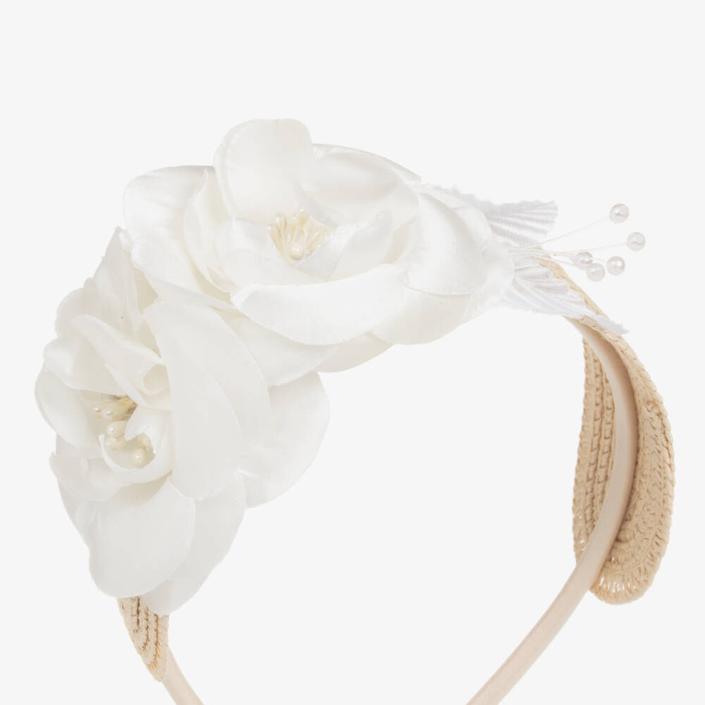 Mayoral-Girls Cream Blossom Headband | Childrensalon Outlet
