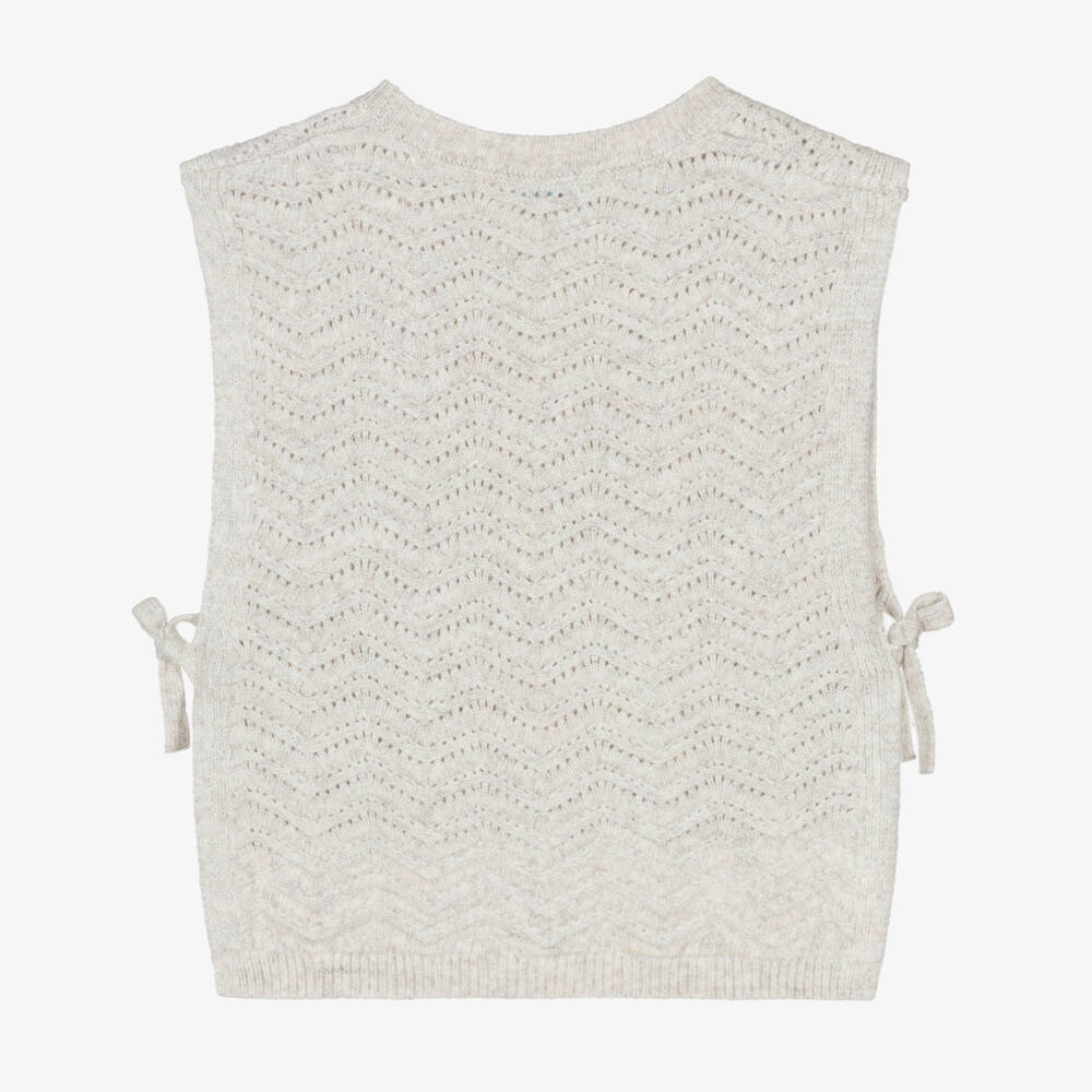 Mayoral-Girls Cream Chevron Knit Vest | Childrensalon Outlet