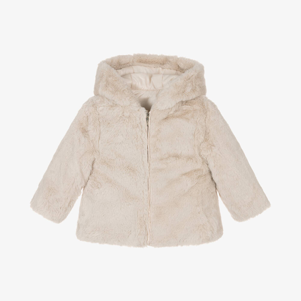 Mayoral-Girls Cream Dual-Sided Jacket | Childrensalon Outlet