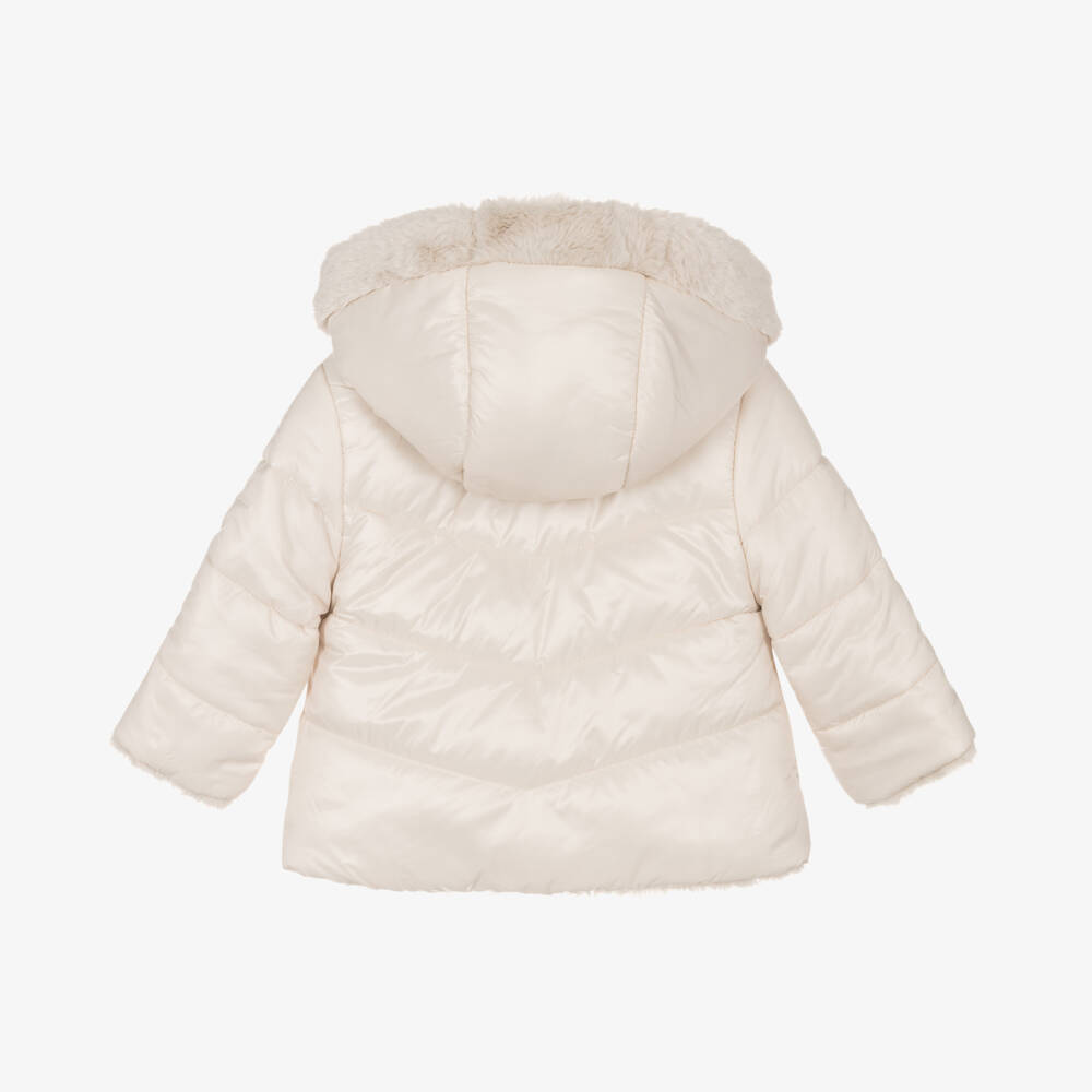 Mayoral-Girls Cream Dual-Sided Jacket | Childrensalon Outlet