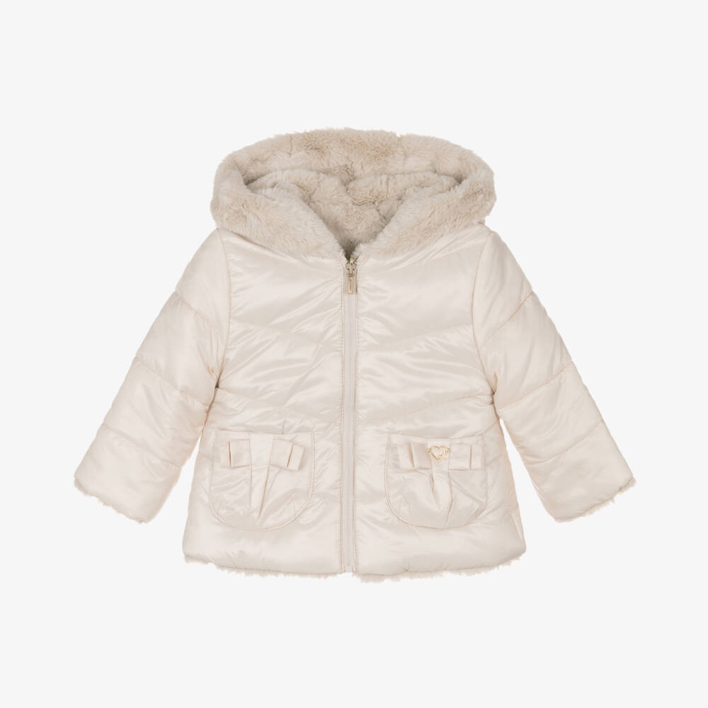 Mayoral-Girls Cream Dual-Sided Jacket | Childrensalon Outlet