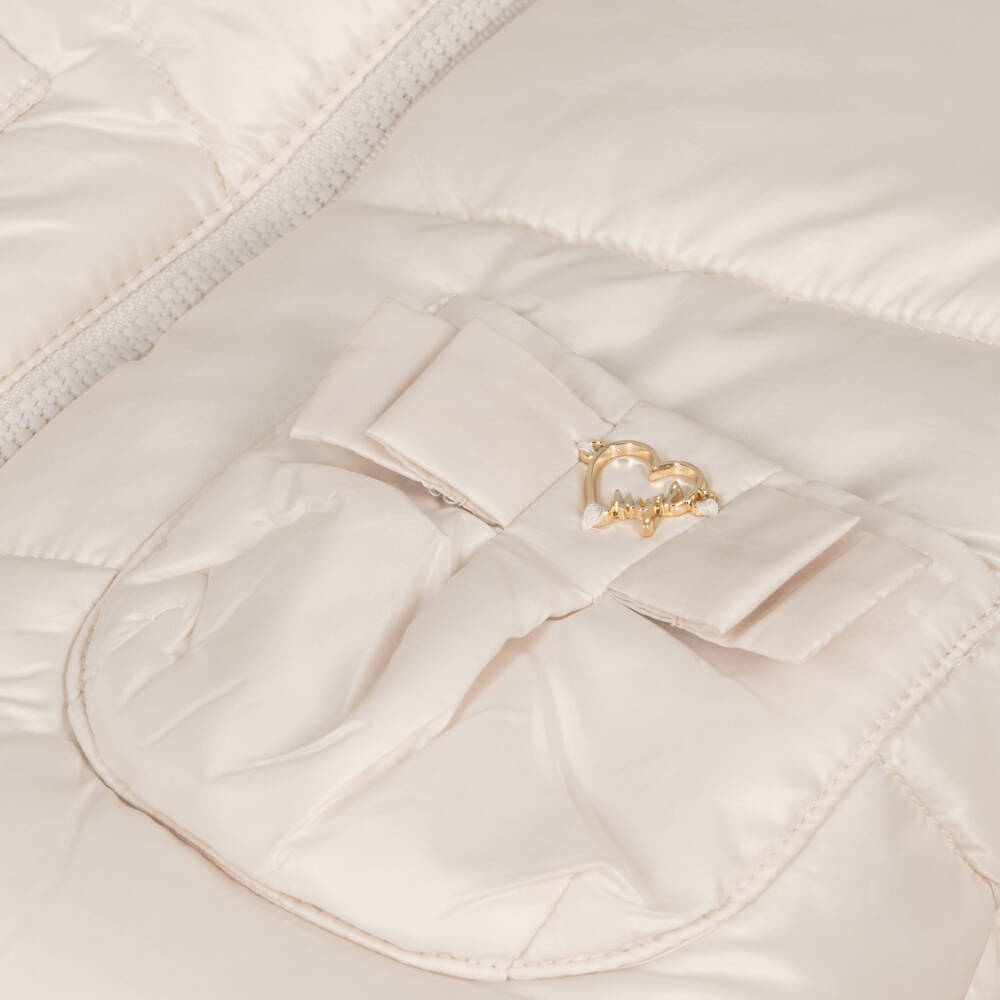 Mayoral-Girls Cream Dual-Sided Jacket | Childrensalon Outlet