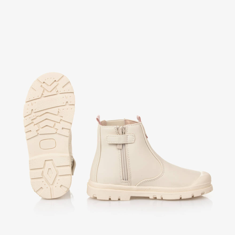 Mayoral-Girls Cream Faux Leather Ankle Boots | Childrensalon Outlet